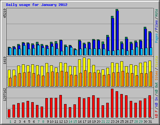 Daily usage for January 2012