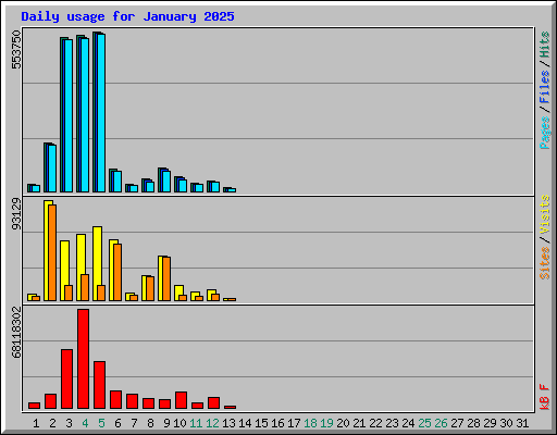 Daily usage for January 2025